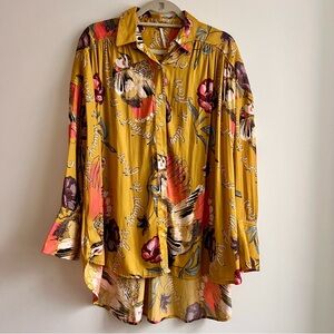 Free People Yellow Floral Tunic